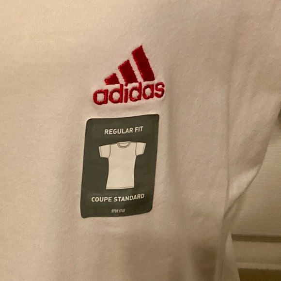 NWT Adidas Women's White and Pink Jersey Top - Picture 3 of 7